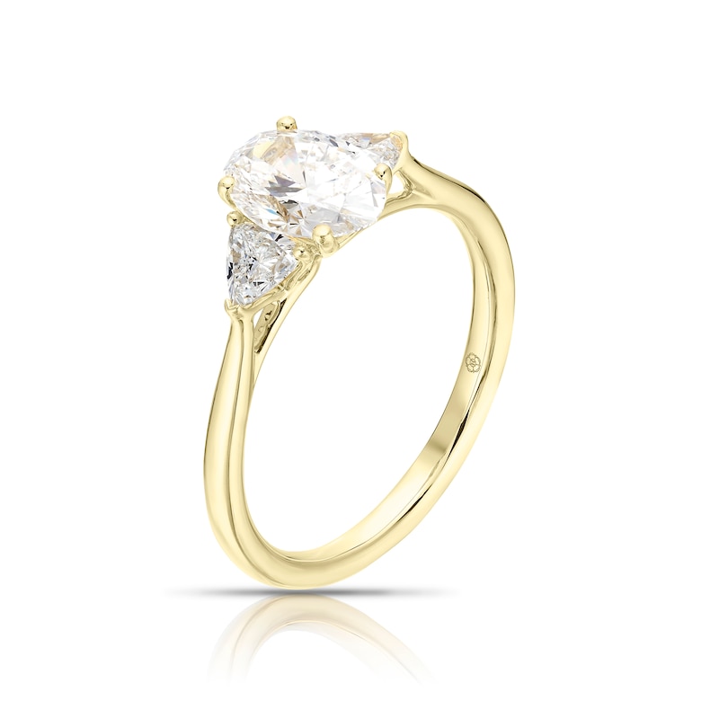 Main Image 2 of Harriet 14ct Yellow Gold Oval Trilogy 1.25ct Lab Grown Diamond Ring
