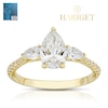 Thumbnail Image 1 of Harriet 14ct Yellow Gold Pear Trilogy Stone Set Shoulders 1.40ct Lab Grown Diamond Ring
