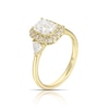 Thumbnail Image 2 of Harriet 14ct Yellow Gold Radiant Halo Trilogy & Trillion Set Shoulders 1.50ct Lab Grown Diamond Ring