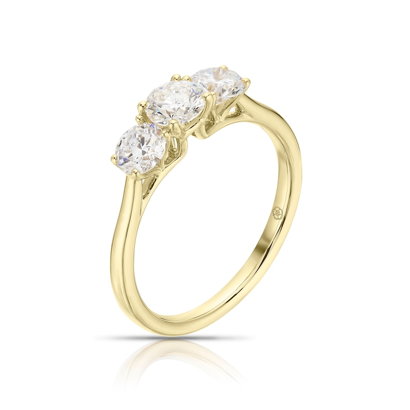 Main Image 2 of Harriet 14ct Yellow Gold Round Trilogy 1ct Lab Grown Diamond Ring