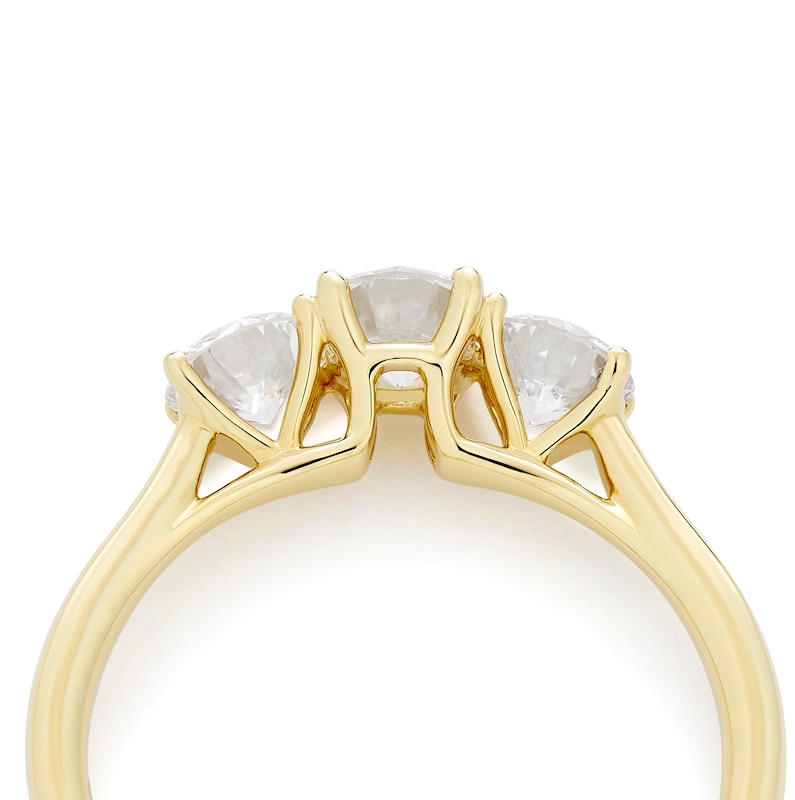 Main Image 4 of Harriet 14ct Yellow Gold Round Trilogy 1ct Lab Grown Diamond Ring