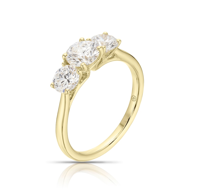 Main Image 2 of Harriet 14ct Yellow Gold Round Trilogy 1.50ct Lab Grown Diamond Ring