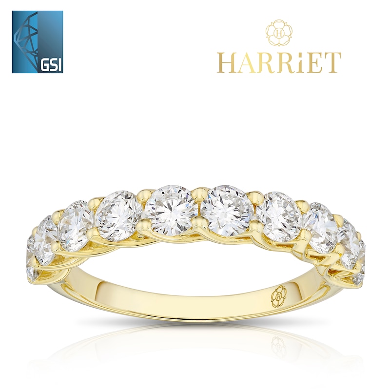 Main Image 1 of Harriet 14ct Yellow Gold Eternity 1.50ct Lab Grown Diamond Ring