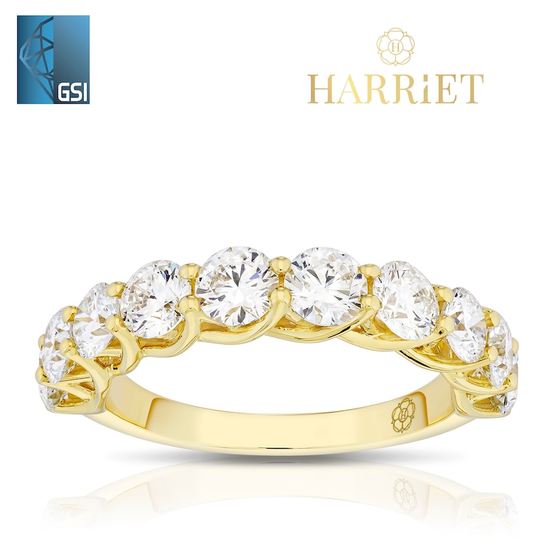 Main Image 1 of Harriet 14ct Yelow Gold Eternity 2ct Lab Grown Diamond Ring