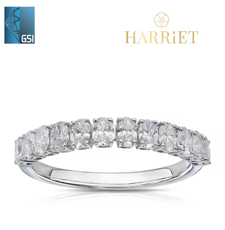 Main Image 1 of Harriet 14ct White Gold Oval Eternity 0.75ct Lab Grown Diamond Ring