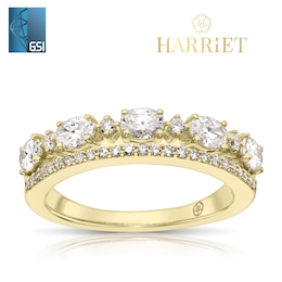 Harriet 14ct Yellow Gold Oval & Round Cut Double Row Eternity 0.75ct Lab Grown Diamond Ring