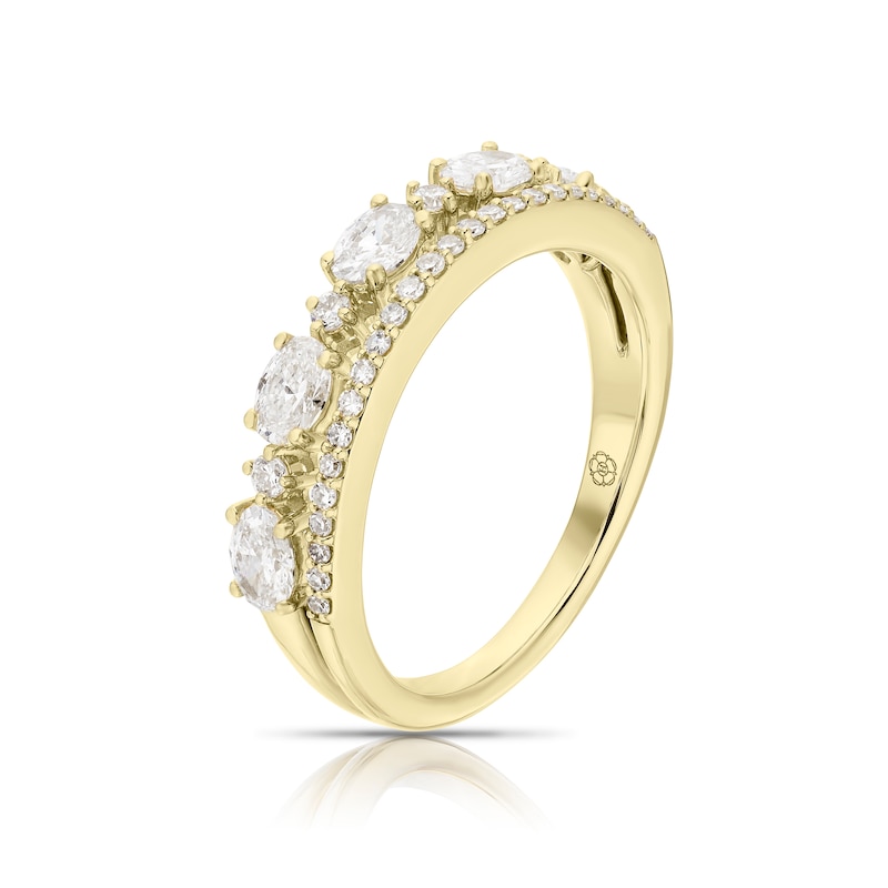 Main Image 2 of Harriet 14ct Yellow Gold Oval & Round Cut Double Row Eternity 0.75ct Lab Grown Diamond Ring