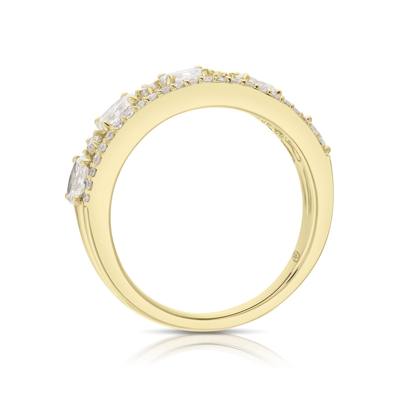 Main Image 3 of Harriet 14ct Yellow Gold Oval & Round Cut Double Row Eternity 0.75ct Lab Grown Diamond Ring