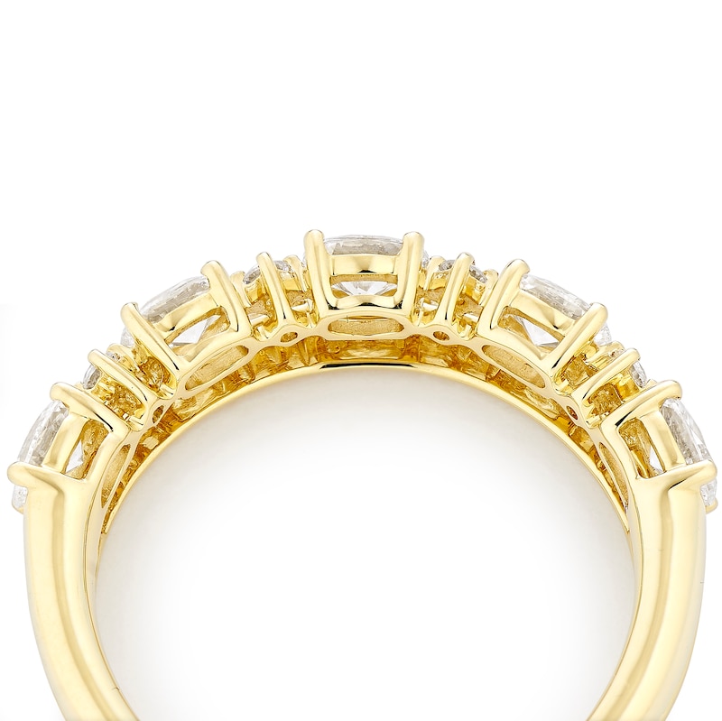 Main Image 4 of Harriet 14ct Yellow Gold Oval & Round Cut Double Row Eternity 0.75ct Lab Grown Diamond Ring