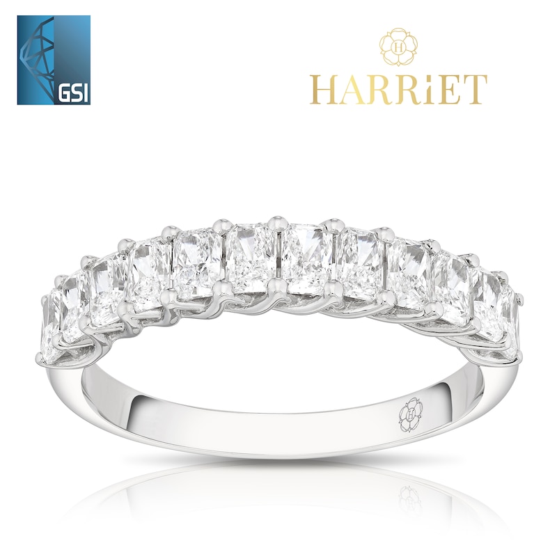 Main Image 1 of Harriet 14ct White Gold Radiant Eternity 1ct Lab Grown Diamond Ring