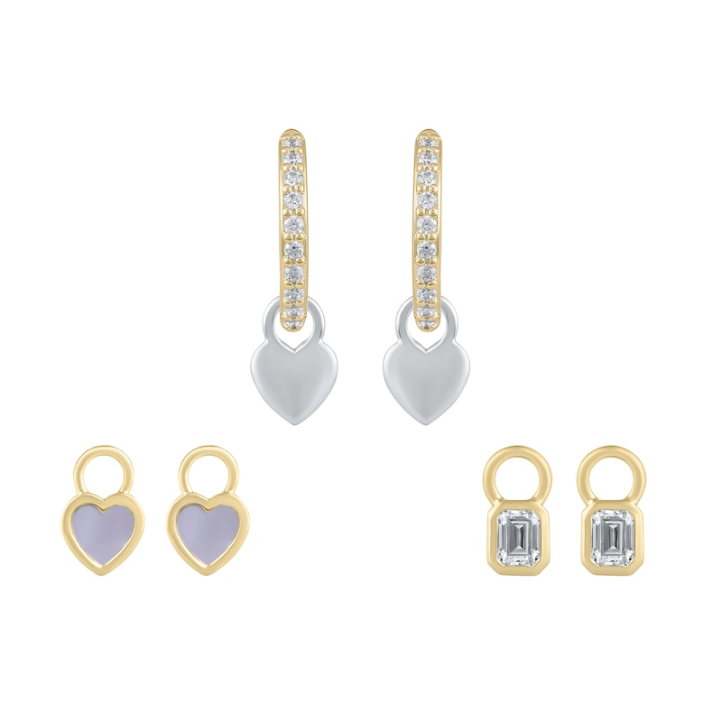 Main Image 2 of HS Edit LOVE & LOCKS Sterling Silver Heart Shaped Earring Charms