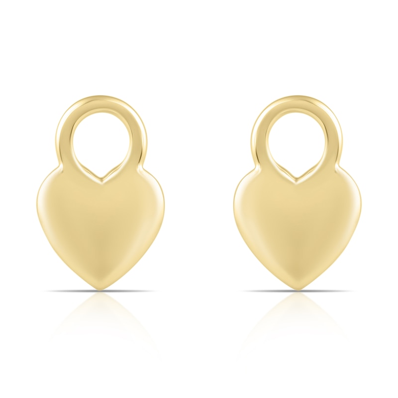 Main Image 1 of HS Edit LOVE & LOCKS Sterling Silver Gold Plated Heart Earring Charms
