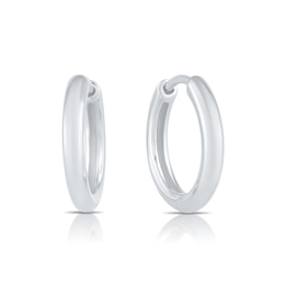HS Edit LOVE & LOCKS Sterling Silver 12mm Hoop Earrings