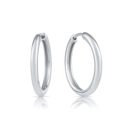 HS Edit LOVE & LOCKS Sterling Silver 18mm Hoop Earrings