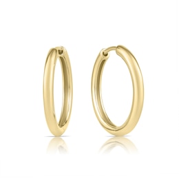 HS Edit LOVE & LOCKS Sterling Silver Gold Plated 18mm Hoop Earrings