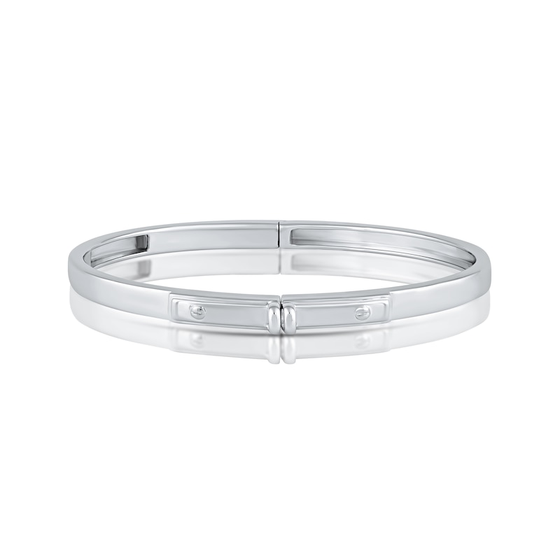 Main Image 1 of HS Edit LOVE & LOCKS Sterling Silver Screw Hinge Bangle