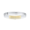 Thumbnail Image 1 of HS Edit LOVE & LOCKS Sterling Silver & Yellow Gold Plated Hinged Bangle
