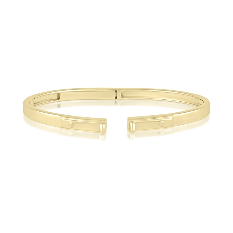 Main Image 2 of HS Edit LOVE & LOCKS Sterling Silver Gold Plated & Cubic Zirconia Hinge Bangle