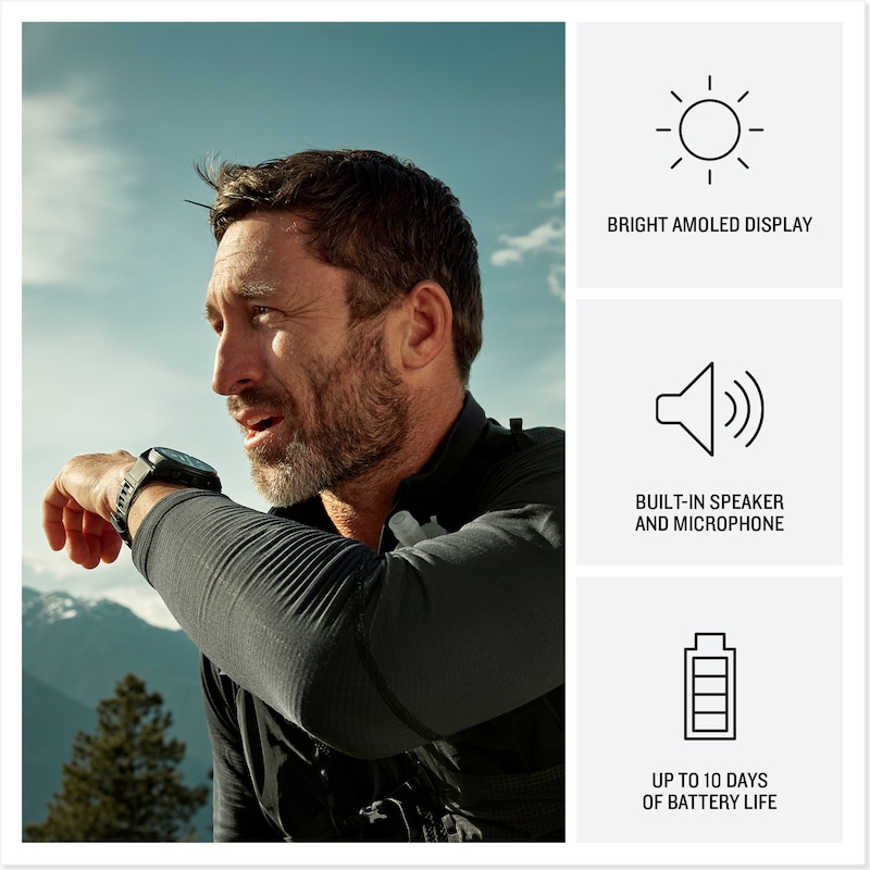 Main Image 3 of Garmin Fenix 8 Pro 47mm AMOLED Display Black Silicone Strap Smartwatch