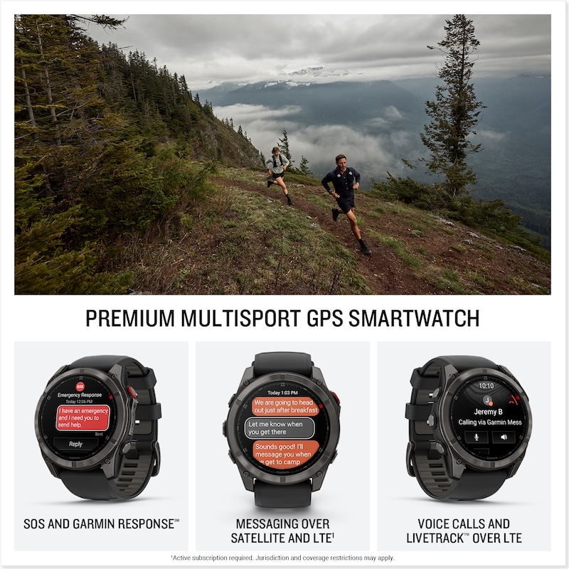 Main Image 2 of Garmin Fenix 8 Pro 51mm AMOLED Display Black Silicone Strap Smartwatch