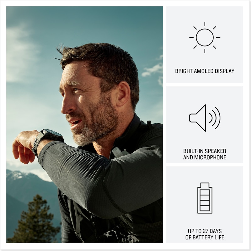 Main Image 3 of Garmin Fenix 8 Pro 51mm AMOLED Display Black Silicone Strap Smartwatch