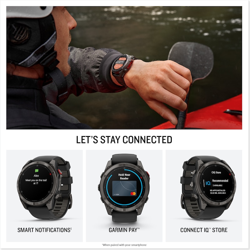 Main Image 4 of Garmin Fenix 8 Pro 51mm AMOLED Display Black Silicone Strap Smartwatch