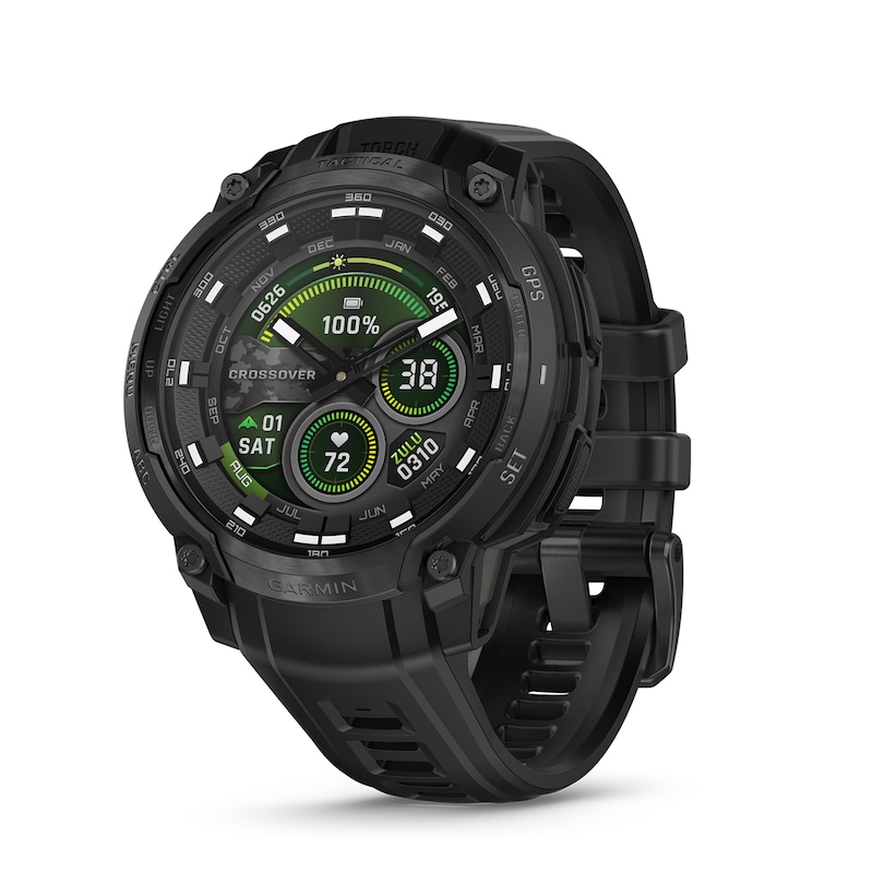 Main Image 1 of Garmin Instinct Crossover AMOLED Tactical Edition Black Dial & Silicone Strap Watch