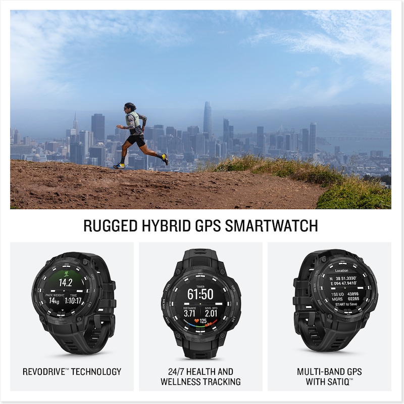 Main Image 4 of Garmin Instinct Crossover AMOLED Tactical Edition Black Dial & Silicone Strap Watch