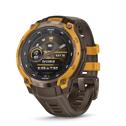Garmin Instinct Crossover AMOLED Bronze Sunburst Dial Cocoa Silicone Strap Watch