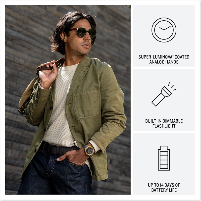 Main Image 3 of Garmin Instinct Crossover AMOLED Bronze Sunburst Dial Cocoa Silicone Strap Watch