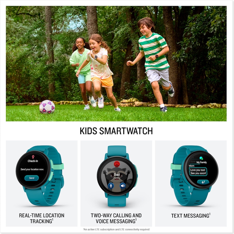 Main Image 2 of Garmin Bounce 2 Children's Turquoise Silicone Strap Smartwatch
