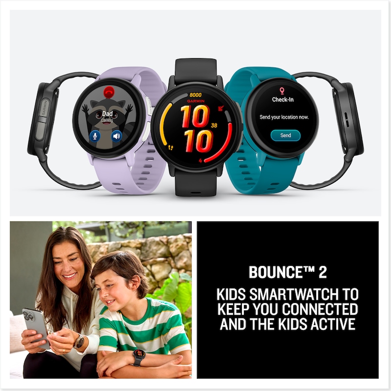 Main Image 6 of Garmin Bounce 2 Children's Turquoise Silicone Strap Smartwatch