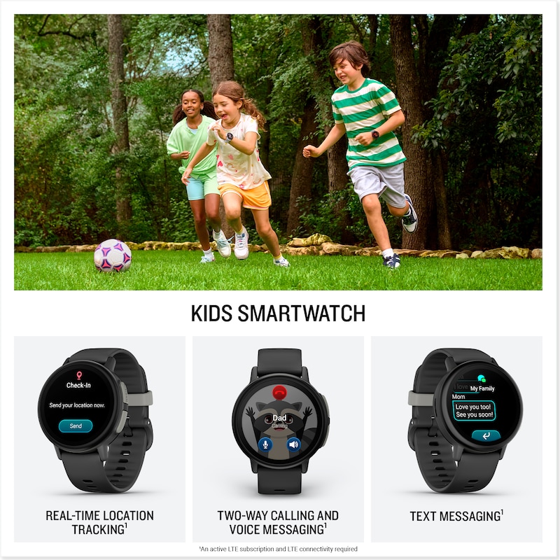 Main Image 2 of Garmin Bounce 2 Children's Slate Grey Silicone Strap Smartwatch