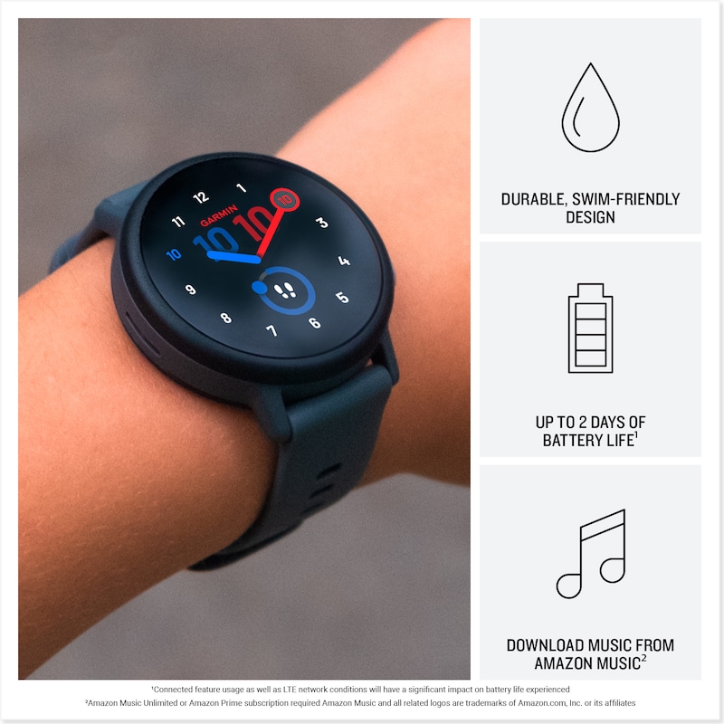 Main Image 3 of Garmin Bounce 2 Children's Slate Grey Silicone Strap Smartwatch