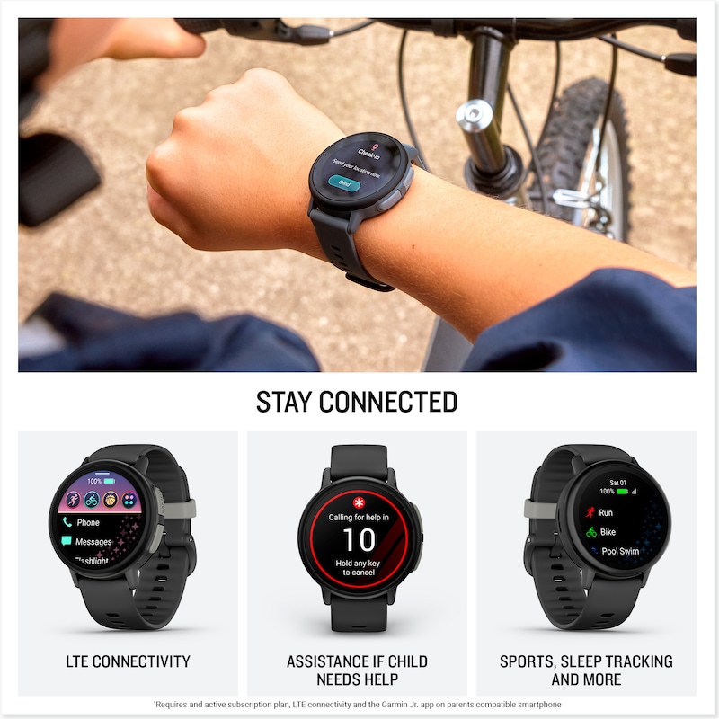 Main Image 4 of Garmin Bounce 2 Children's Slate Grey Silicone Strap Smartwatch