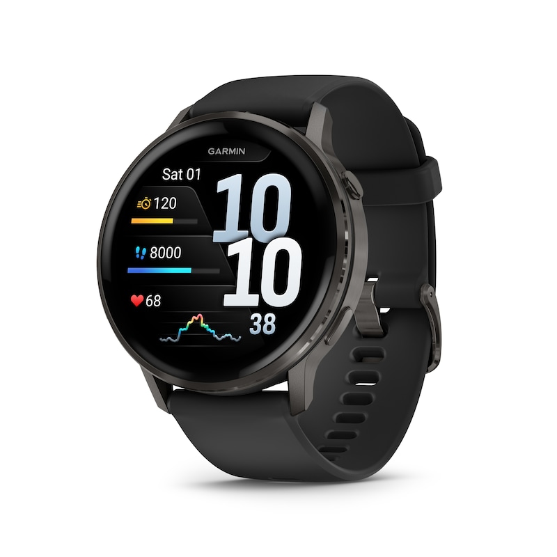 Main Image 1 of Garmin Venu 4 Multi-Colour Dial 45mm Slate Bezel Black Silicone Strap Watch