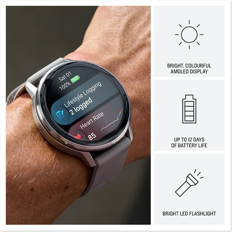Main Image 3 of Garmin Venu 4 Multi-Colour Dial 45mm Slate Bezel Black Silicone Strap Watch
