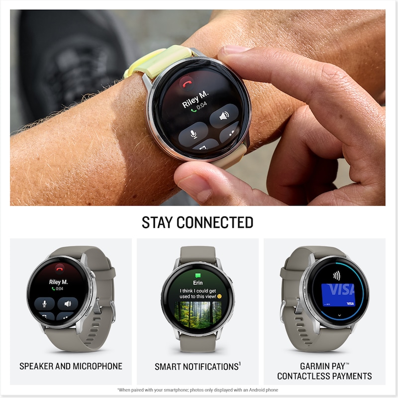Main Image 4 of Garmin Venu 4 Multi-Colour Dial 45mm Slate Bezel Black Silicone Strap Watch