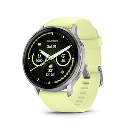 Garmin Venu 4 Multi-Colour Dial 45mm Silver Bezel Citron Silicone Strap Watch