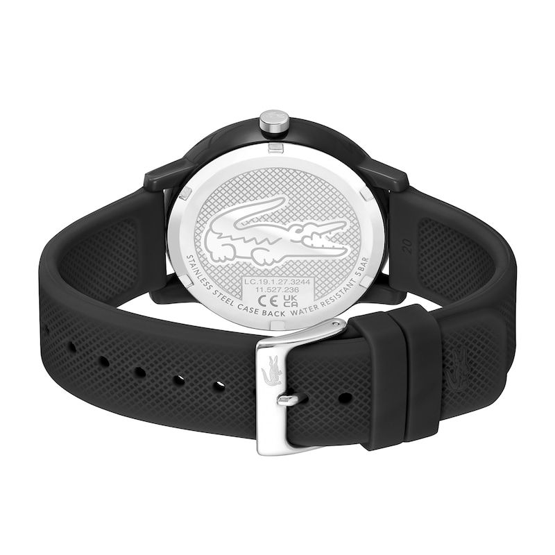 Main Image 2 of Lacoste Men's 12.12 Black Dial Black Silicone Strap Watch