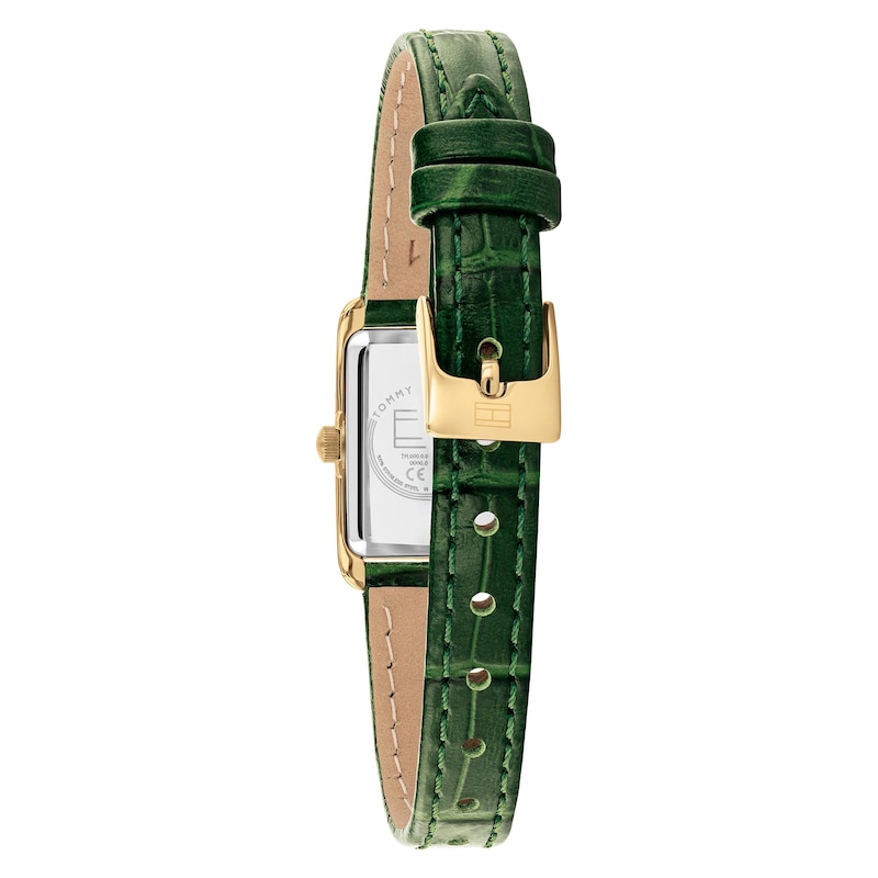 Main Image 3 of Tommy Hilfiger Women's 22mm Green Dial & Green Leather Strap Luxury Inspired Mini Tank Watch