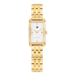 Tommy Hilfiger Women's 22mm Gold Tone Luxury Inspired Mini Tank Watch