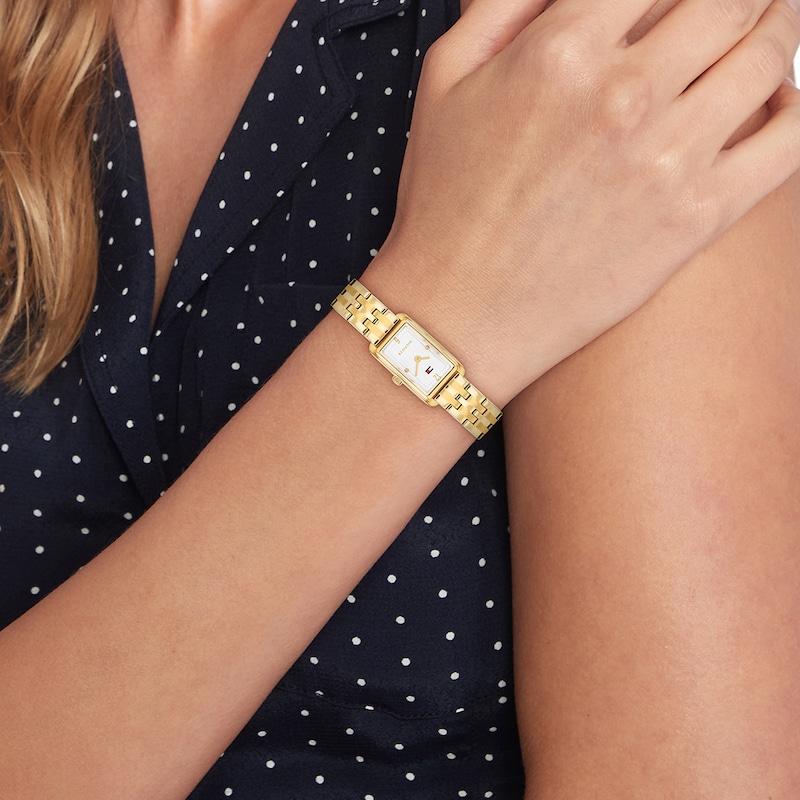 Main Image 4 of Tommy Hilfiger Women's 22mm Gold Tone Luxury Inspired Mini Tank Watch