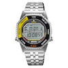 Thumbnail Image 1 of Seiko Men's Grey Dial Black & Yellow Digital Silver-Tone Stainless Steel Bracelet Watch