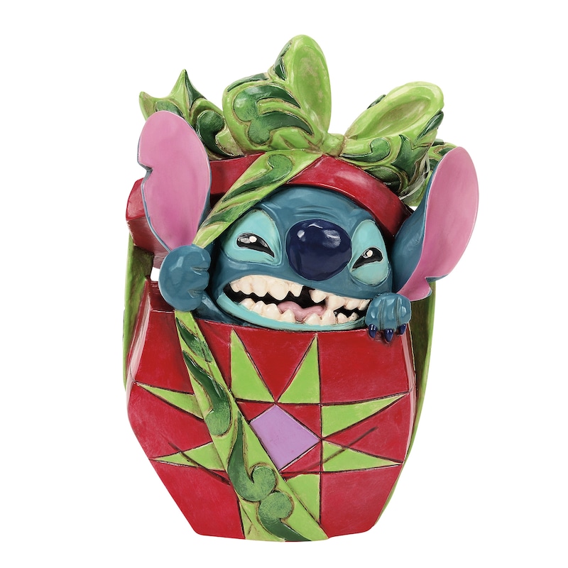 Main Image 6 of Disney Holiday Mischief Stitch Tearing into Christmas Present Ornament