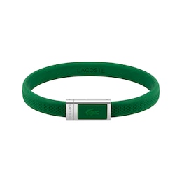 Lacoste Men's 12:12 Green Silicone Bracelet with Magnetic Closure - 7.5"