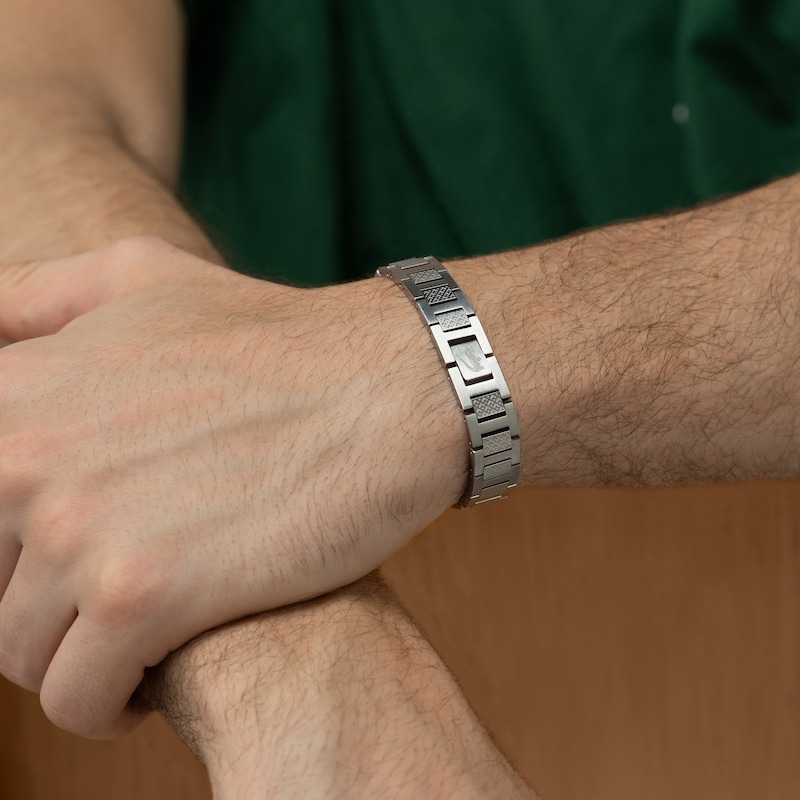 Main Image 2 of Lacoste Men's Metropole Stainless Steel H-Link Bracelet - 7.5"