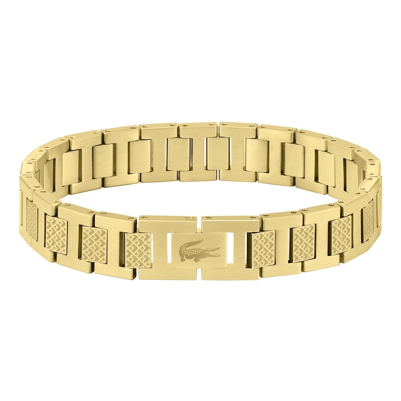 Main Image 1 of Lacoste Men's Metropole Gold IP H-Link Bracelet - 7.5"