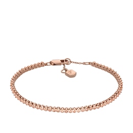 Fossil Women's Ellis Pavé Glitz Rose Tone Tennis Chain Bracelet
