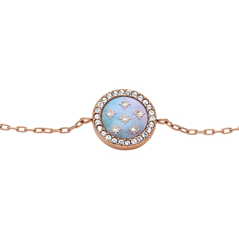 Main Image 2 of Fossil Women's Merrit Classic Mother of Pearl Rose Tone Stainless Steel Station Bracelet